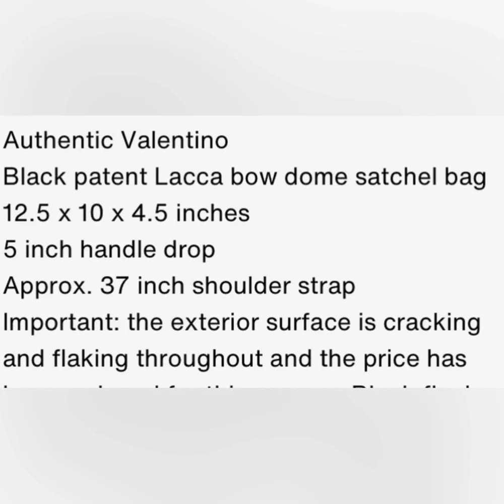LAST MARKDOWN! Valentino Garavani Black Patent Leather Bow Satchel Bag